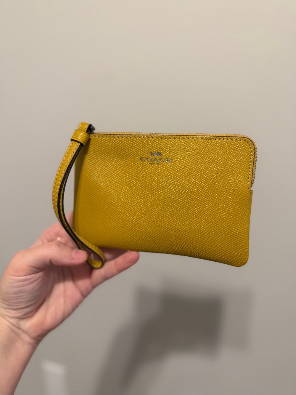 Coach Yellow Leather Zip Wristlet